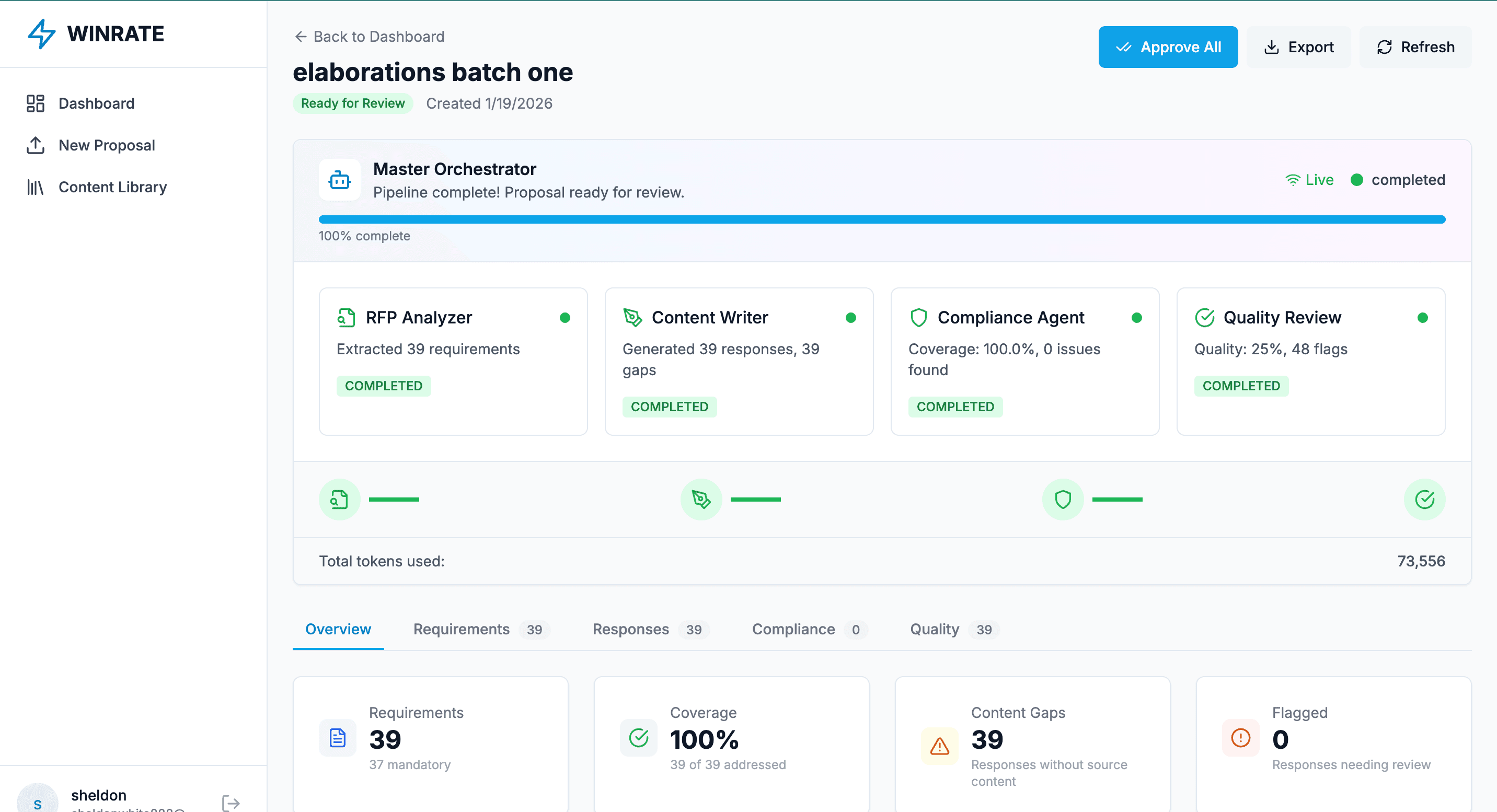 WINRATE project screenshot
